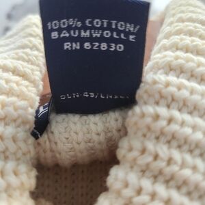 Land's End Cozy Cream Turtleneck Sweater.SizeS(6-8).100%Cotton.Very small stains